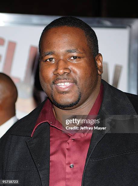 Actor Quinton Aaron attends the "The Book Of Eli" Los Angeles Premiere at Grauman's Chinese Theatre on January 11, 2010 in Hollywood, California.