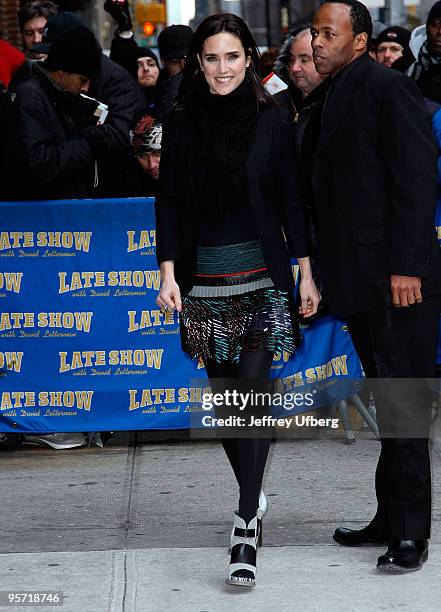 Actress Jennifer Connelly visits "Late Show With David Letterman" at the Ed Sullivan Theater on January 11, 2010 in New York City.