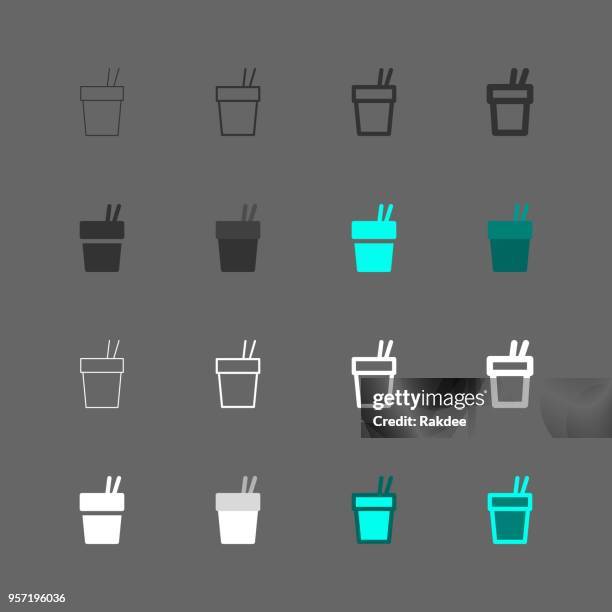 noodle cup icon - multi series - instant noodles stock illustrations