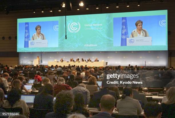 Climate Change Conference session is held in Bonn, Germany, on May 10, 2018. ==Kyodo