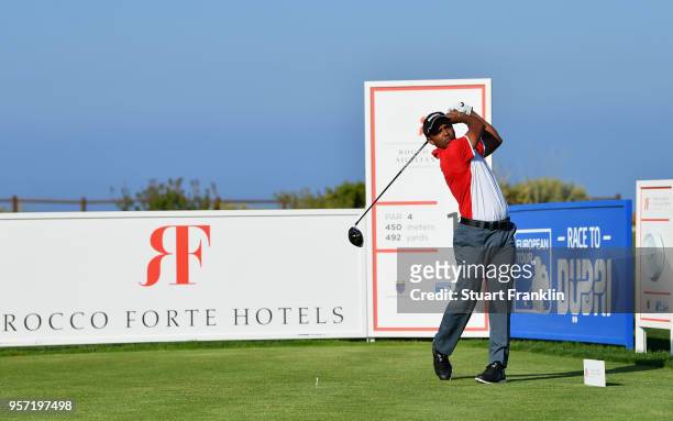 Chawrasia of India tees off on the 1st hole during day two of the Rocco Forte Open at Verdura Golf and Spa Resort on May 11, 2018 in Sciacca, Italy.