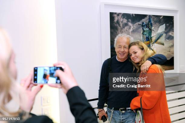 Gilles Bensimon and Teddy Bensimon attend the Gilles Bensimon opening reception of 'Gris-Gris' Exhibition presented by Gobbi Fine Art on May 10, 2018...