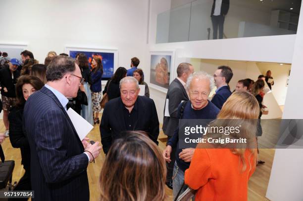 Gilles Bensimon and Bob Arum attend the Gilles Bensimon opening reception of 'Gris-Gris' Exhibition presented by Gobbi Fine Art on May 10, 2018 in...