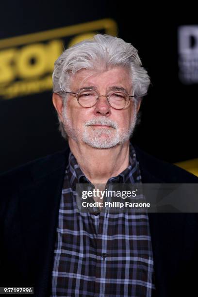 George Lucas attends the premiere of Disney Pictures and Lucasfilm's "Solo: A Star Wars Story" on May 10, 2018 in Hollywood, California.