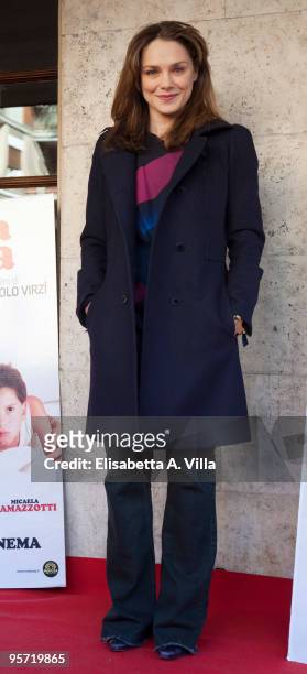 Italian actress Fabrizia Sacchi attends 'La Prima Cosa Bella' photocall at Embassy Cinema on January 12, 2010 in Rome, Italy.