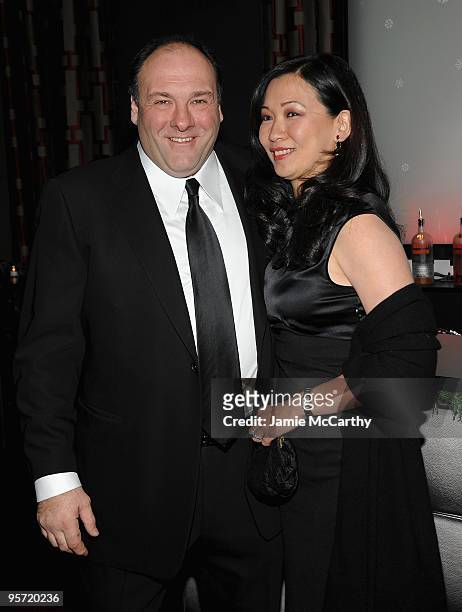 James Gandolfini and Deborah Lin attend the 2009 New York Film Critic's Circle Awards at Crimson on January 11, 2010 in New York City.