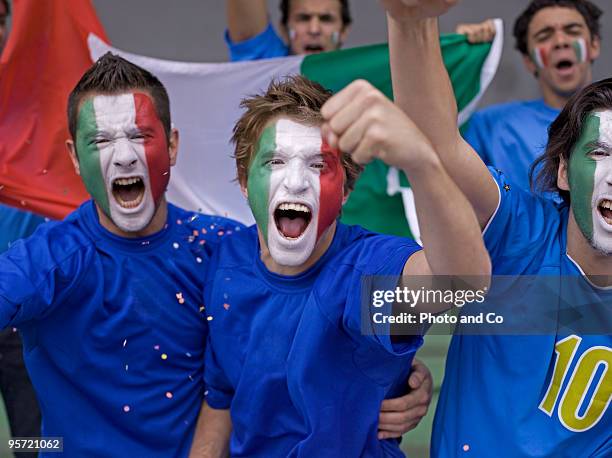 italian football fans - co supported stock pictures, royalty-free photos & images