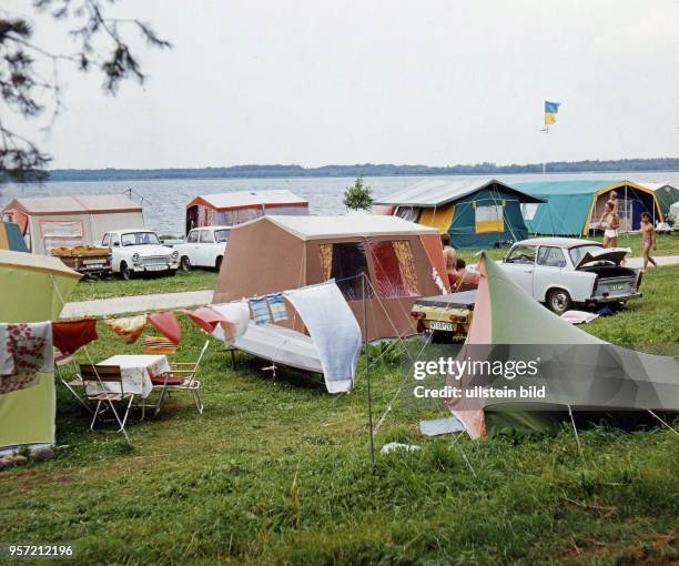 Campingplatz am Plauer See, aufgenommen 1984 Foto : Reinhard Kaufhold