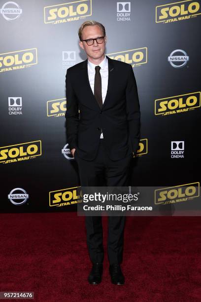 Paul Bettany attends the premiere of Disney Pictures and Lucasfilm's "Solo: A Star Wars Story" on May 10, 2018 in Hollywood, California.