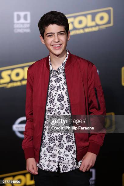 Joshua Rush attends the premiere of Disney Pictures and Lucasfilm's "Solo: A Star Wars Story" on May 10, 2018 in Hollywood, California.