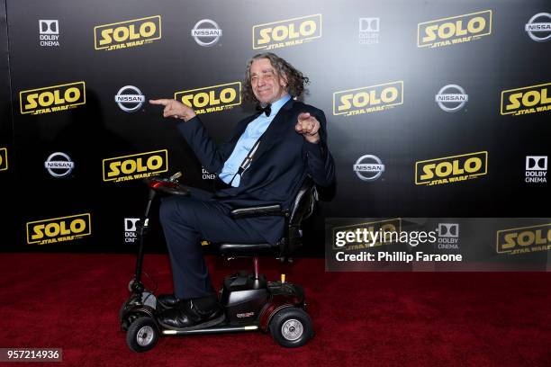 Peter Mayhew attends the premiere of Disney Pictures and Lucasfilm's "Solo: A Star Wars Story" on May 10, 2018 in Hollywood, California.