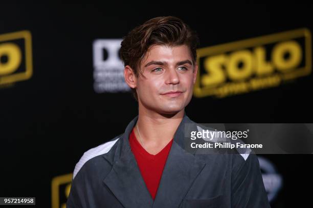 Garrett Clayton attends the premiere of Disney Pictures and Lucasfilm's "Solo: A Star Wars Story" on May 10, 2018 in Hollywood, California.