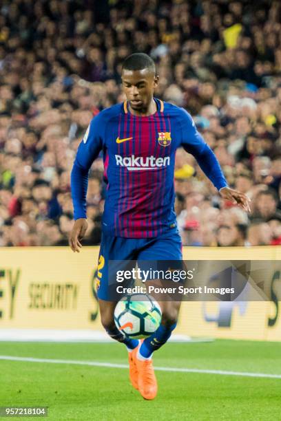 Nelson Cabral Semedo of FC Barcelona in action during the La Liga match between Barcelona and Real Madrid at Camp Nou on May 6, 2018 in Barcelona,...