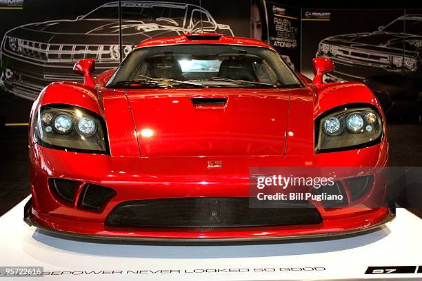 The Saleen S7 is displayed at the Saleen exhibit at the North American International Auto Show January 12, 2010 in Detroit, Michigan.