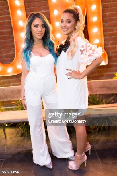 Niki and Gabi DeMartino attend the Niki & Gabi DeMartino X Bellami Collection Launch Party at Avenue on May 10, 2018 in Los Angeles, California.