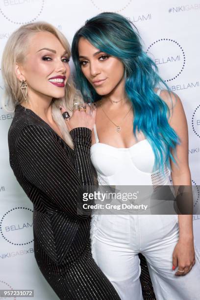 Kandee Johnson and Niki DeMartino attend the Niki & Gabi DeMartino X Bellami Collection Launch Party at Avenue on May 10, 2018 in Los Angeles,...