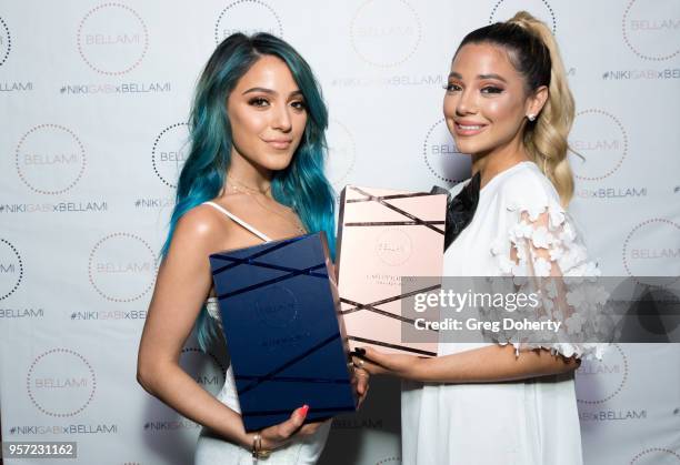 Niki and Gabi DeMartino attend the Niki & Gabi DeMartino X Bellami Collection Launch Party at Avenue on May 10, 2018 in Los Angeles, California.