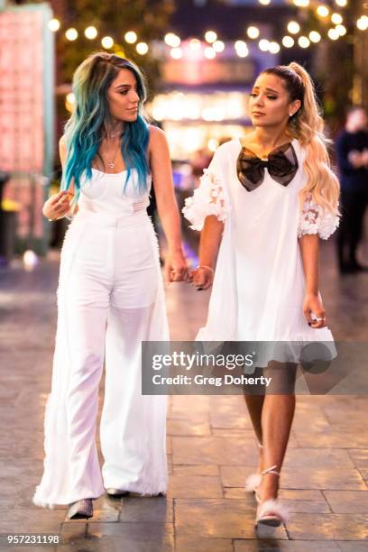 Niki and Gabi DeMartino attend the Niki & Gabi DeMartino X Bellami Collection Launch Party at Avenue on May 10, 2018 in Los Angeles, California.