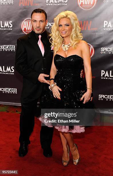 Ben Foxxx and adult film actress Diamond Foxxx arrive at the 27th annual Adult Video News Awards Show at the Palms Casino Resort January 9, 2010 in...