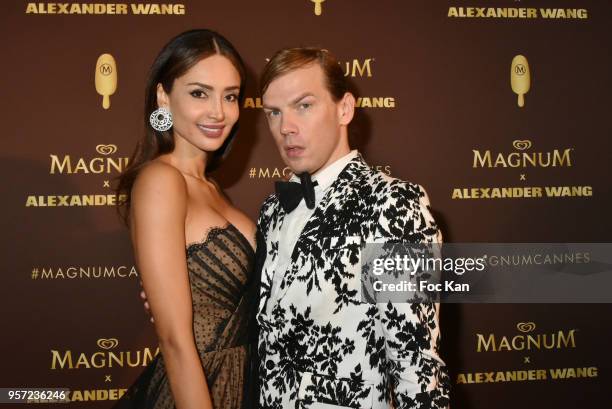 Model Patricia Contreras and designer Christophe Guillarme attend the Magnum VIP party during the 71st annual Cannes Film Festival at Magnum Beach on...