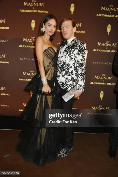 Model Patricia Contreras and designer Christophe Guillarme attend the Magnum VIP party during the 71st annual Cannes Film Festival at Magnum Beach on...