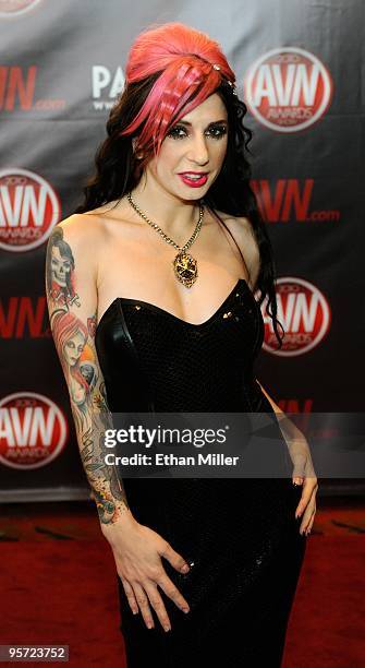 Adult film actress Joanna Angel arrives at the 27th annual Adult Video News Awards Show at the Palms Casino Resort January 9, 2010 in Las Vegas,...