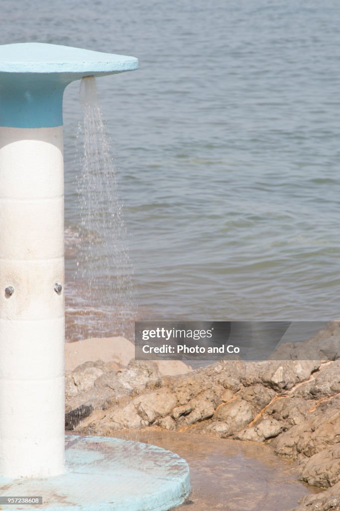 Shower by the sea