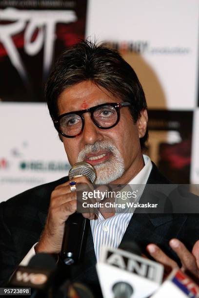 Indian actor Amitabh Bachchan attends press conference for new movie - 'Rann' held at Hotel Taj Land's End on January 12, 2010 in Mumbai, India.