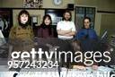 Die Mannschaft des Jugendsenders DT 64: v.l. Maik Skupin, Moderatorin Heike Hagedorn, Musikredakteur Jürgen König, Redakteurin Marion Brasch und...