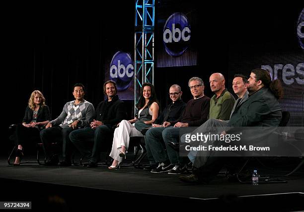 Actors Emilie de Ravin, Daniel Dae Kim, Josh Holloway, Evangeline Lilly, co-creator/executive proudcer Damon Lindelof, executive producer Carlton...