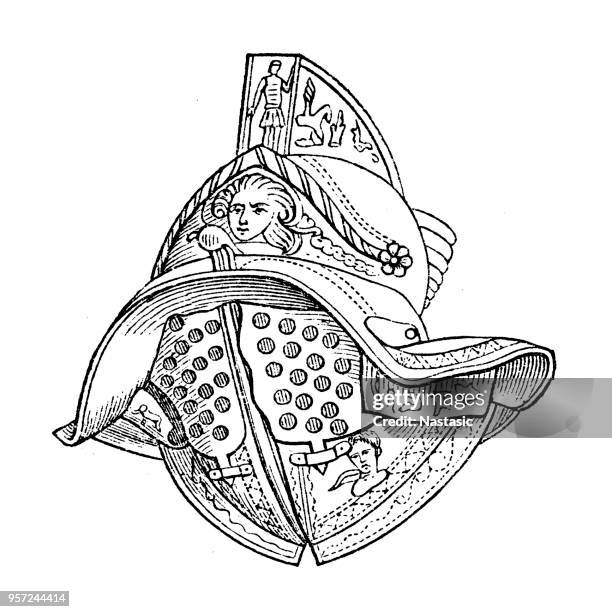 gladiators visor helmet - gladiator stock illustrations
