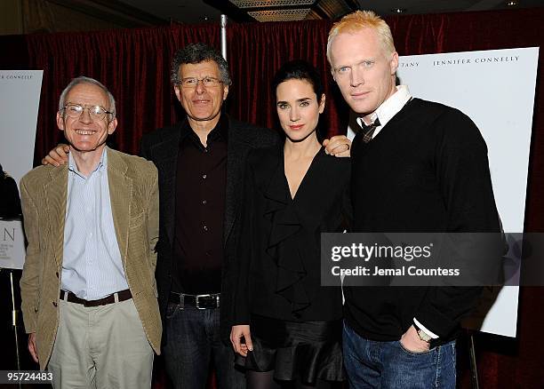 Randal Keynes, great, great grandson of Charles Darwin, director Jon Amiel, actress Jennifer Connelly and actor Paul Bettany attend the "Creation"...