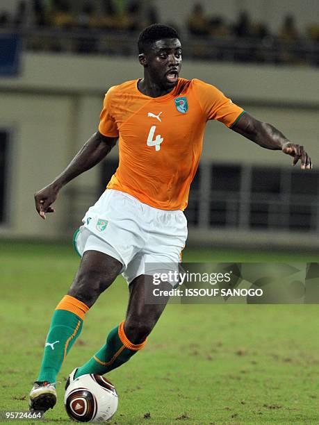 Ivory Coast National football team defender Habib Kolo Toure controls the ball on January 11, 2010 during their African Cup of Nations CAN2010 group...