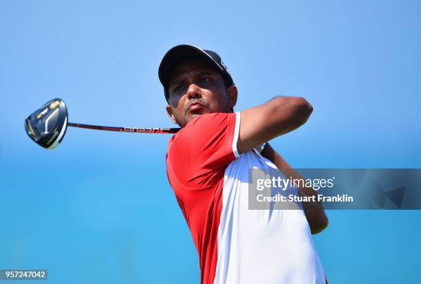 Chawrasia of India tees off during day two of the Rocco Forte Open at Verdura Golf and Spa Resort on May 11, 2018 in Sciacca, Italy.