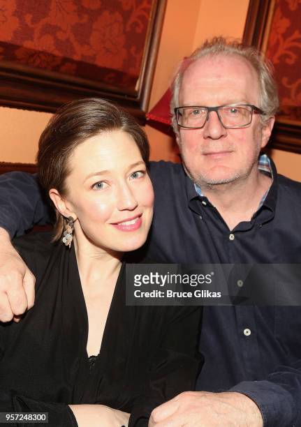 Carrie Coon and Tracy Letts pose at The 2018 New York Drama Critics' Circle Awards at Feinstein's/54 Below on May 10, 2018 in New York City.