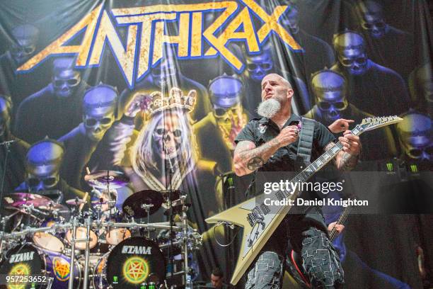 Musician Scott Ian of Anthrax performs on stage at Valley View Casino Center on May 10, 2018 in San Diego, California.