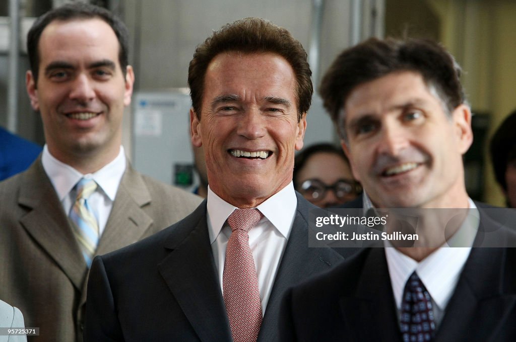 California Governor Arnold Schwarzenegger Tours Biofuel Plant