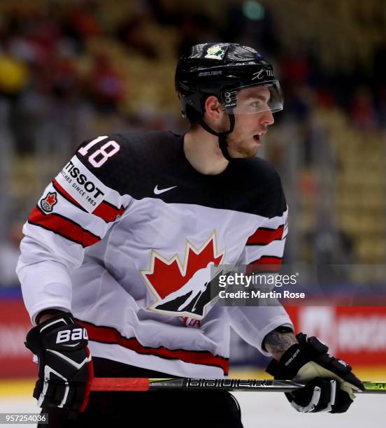 Pierre Luc Dubois of Canada skates against Norway during the 2018 IIHF Ice Hockey World Championship Group B game between Norway and Canada at Jyske...