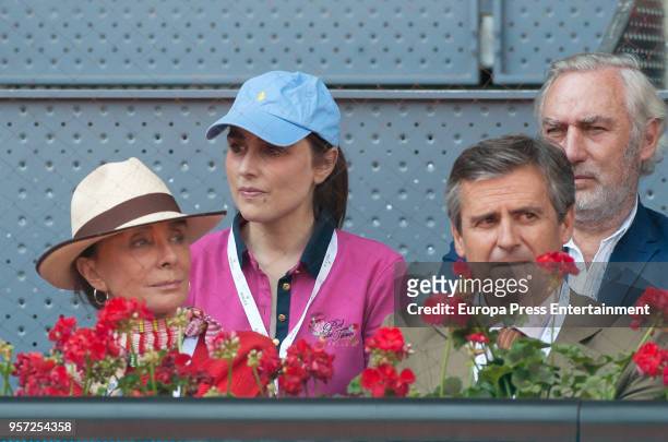 Paloma Segrelles , Paloma Segrelles jr and Gonzalo de la Cierva are seen attending the Mutua Madrid Open tennis tournament at the Caja Magica on May...
