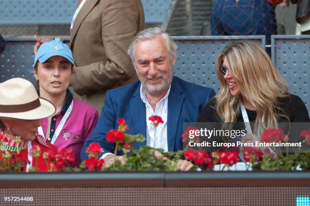 Paloma Segrelles, Gonzalo de la Cierva and Patricia Olmedilla are seen attending the Mutua Madrid Open tennis tournament at the Caja Magica on May...