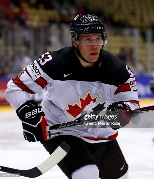 Bo Horvat of Canada skates against Norway during the 2018 IIHF Ice Hockey World Championship Group B game between Norway and Canada at Jyske Bank...