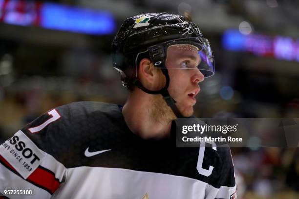 Connor McDavid of Canada skates against Norway during the 2018 IIHF Ice Hockey World Championship Group B game between Norway and Canada at Jyske...
