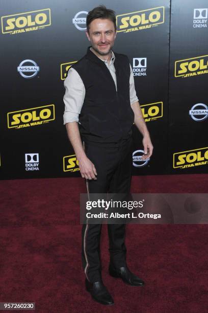 Personality Chris Hardwick arrives for the Premiere Of Disney Pictures And Lucasfilm's "Solo: A Star Wars Story" held on May 10, 2018 in Los Angeles,...