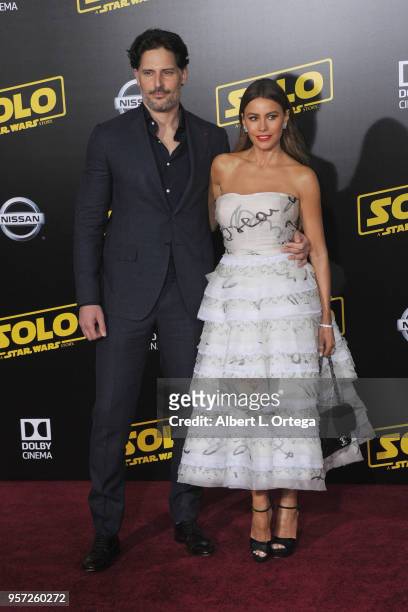 ActorJoe Manganiello and wife/actress Sofía Vergara arrive for the Premiere Of Disney Pictures And Lucasfilm's "Solo: A Star Wars Story" held on May...