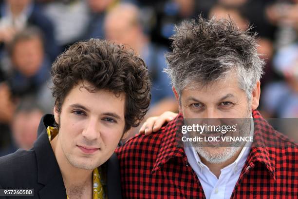 French actor Vincent Lacoste and French director Christophe Honore pose on May 11, 2018 during a photocall for the film "Sorry Angel " at the 71st...