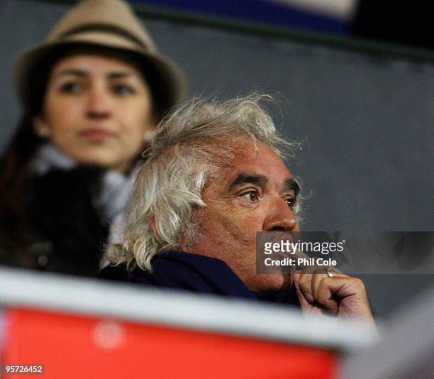 Flavio Briatore Chairmen of of Queens Park Rangers looks on during the FA Cup third round replay match between Queens Park Rangers and Sheffield...