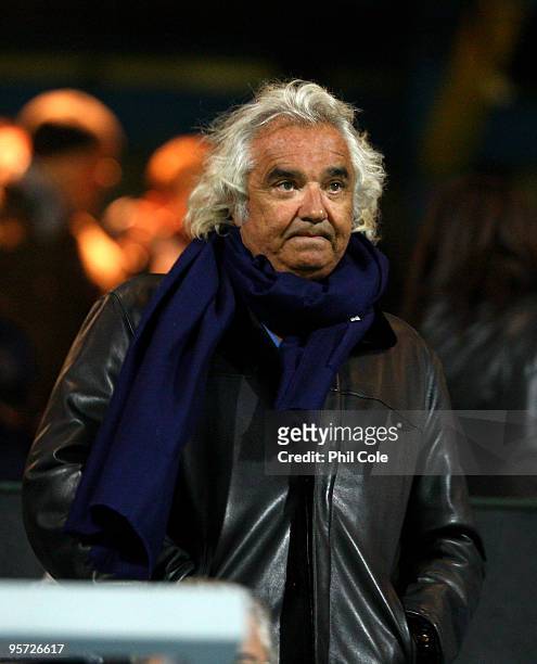 Flavio Briatore Chairmen of Queens Park Rangers during the FA Cup third round replay match between Queens Park Rangers and Sheffield United at Loftus...
