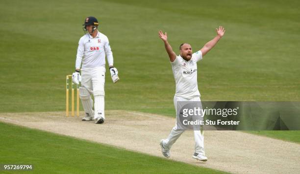 Essex batsman Tom Westley survives a confident appeal from Worcestershire bowler Joe Leach during day one of the Specsavers County Championship...