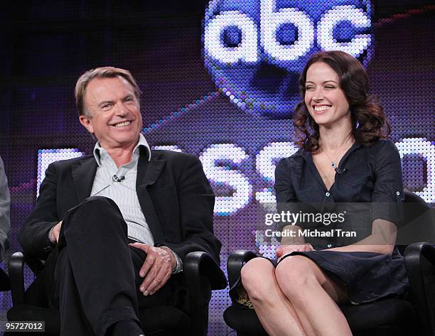 Sam Neill and Amy Acker attend the ABC and Disney Winter Press Tour held at The Langham Resort on January 12, 2010 in Pasadena, California.