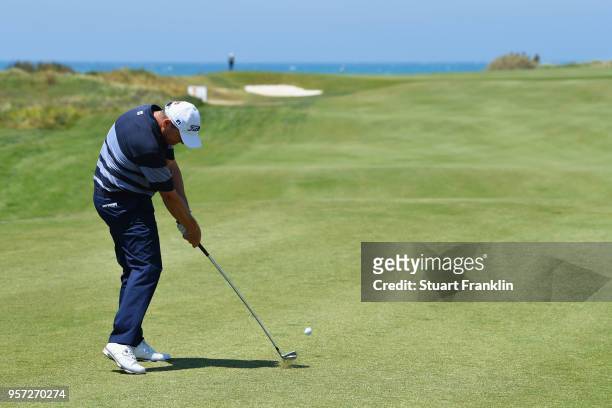 David Drysdale of Scotland plays a shot from the fairway during day two of the Rocco Forte Open at Verdura Golf and Spa Resort on May 11, 2018 in...